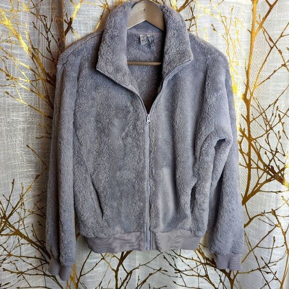 zella fluffy zip-up sweater jacket - Picture 1 of 5